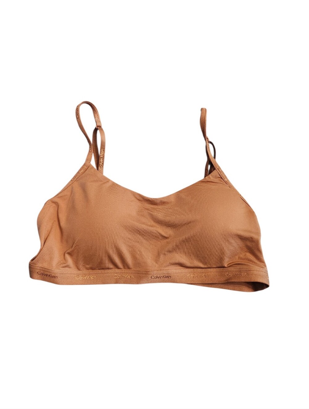 NEW Calvin Klein Lightly Lined Bralette Tan Size Medium